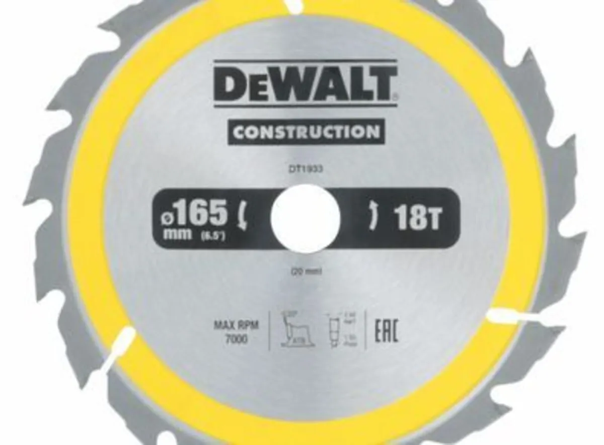 DeWalt DT1933 Circular Saw Blade 165 x 20mm x 18T