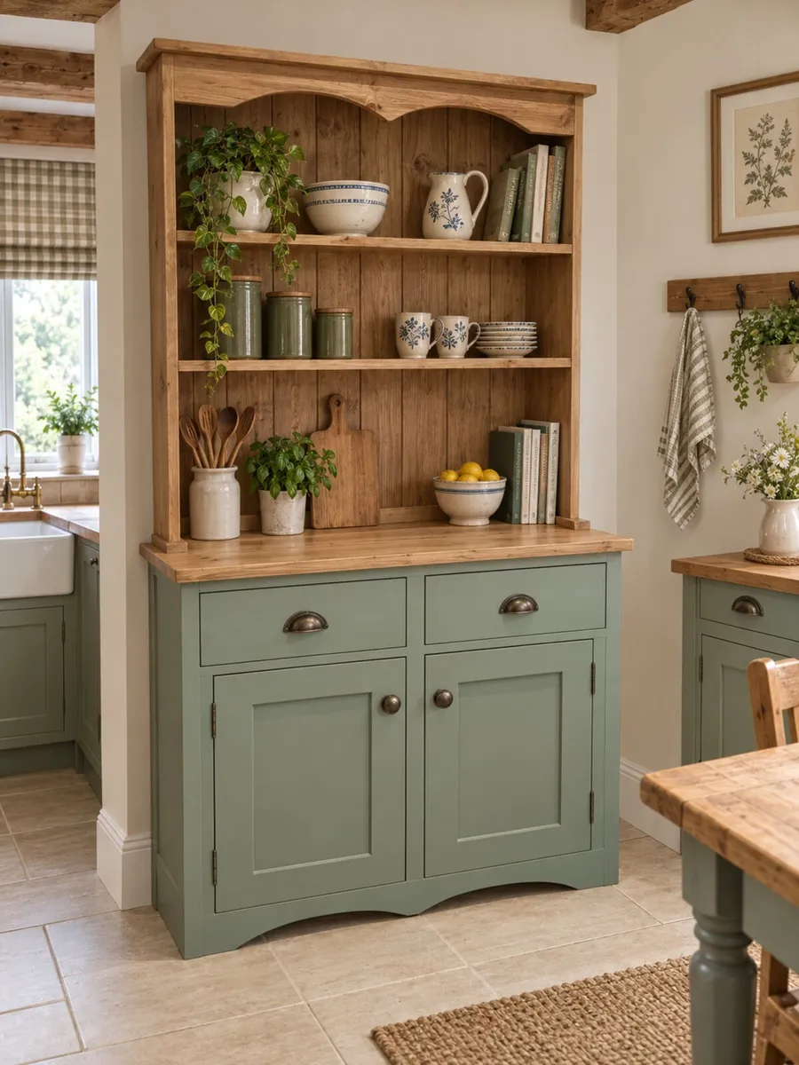 Handmade Shaker style pine kitchen dresser - Image 1