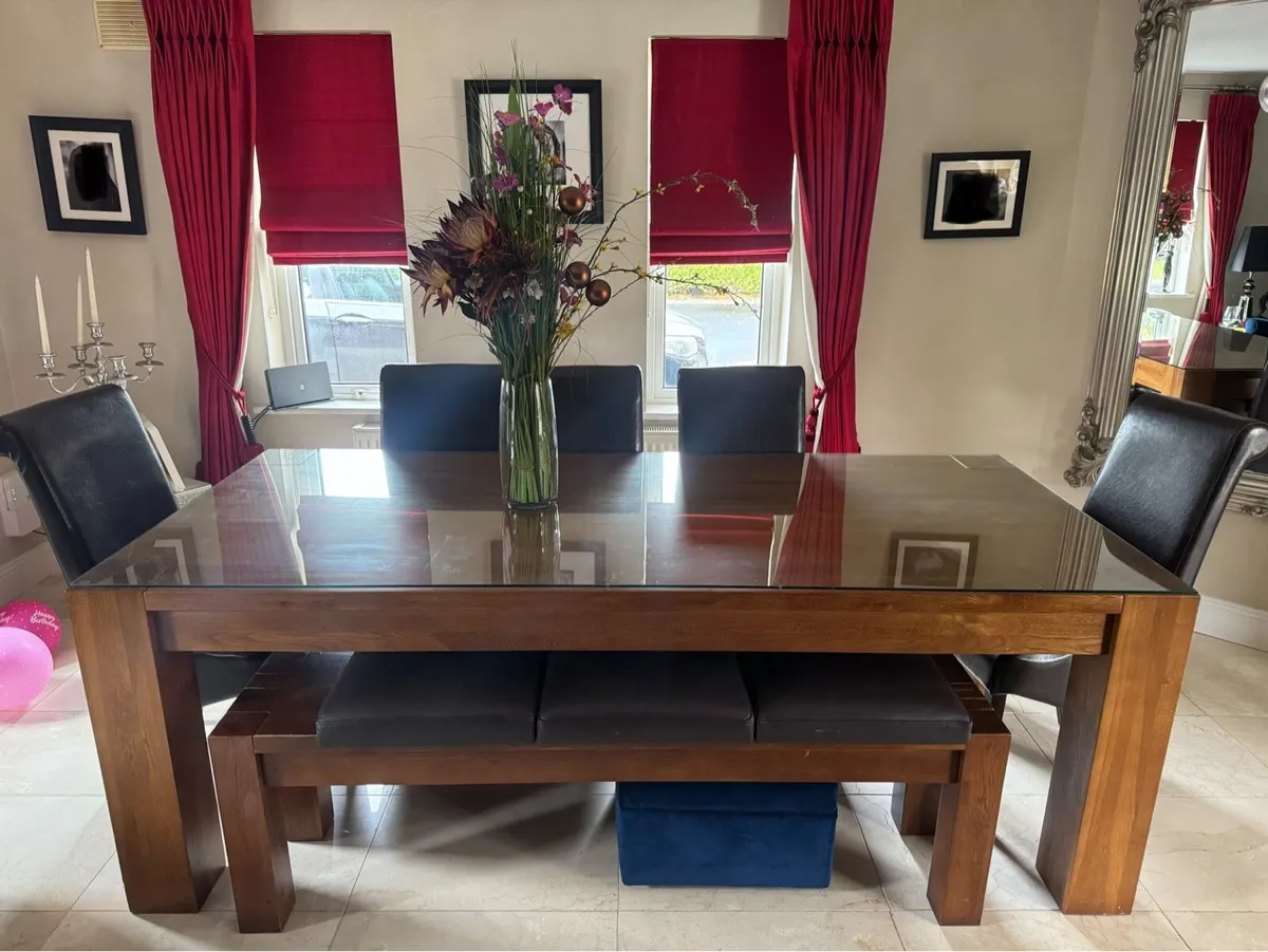 Pure solid wood Dining Table, Chairs & Bench - Image 1