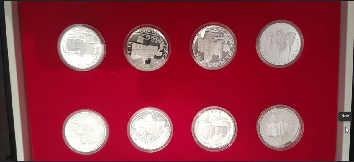 ITALIA 90 WORLD CUP SILVER COINS - Image 1