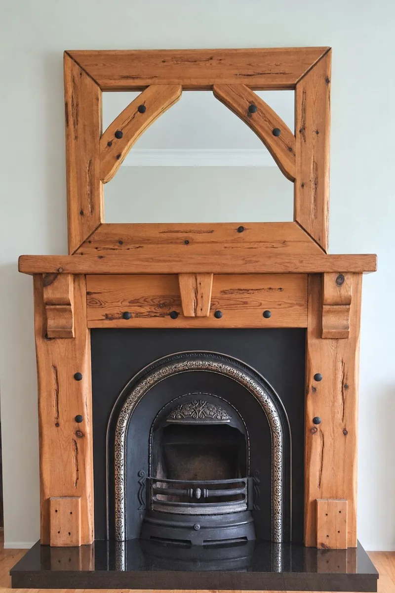 Fireplace and mirror