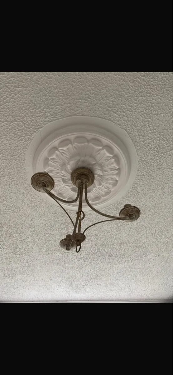 Vintage style 3 piece ceiling light base - Image 1