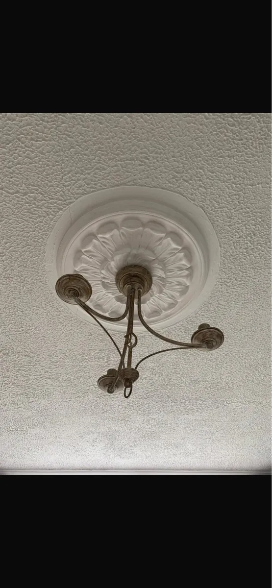 Vintage style 3 piece ceiling light base - Image 2