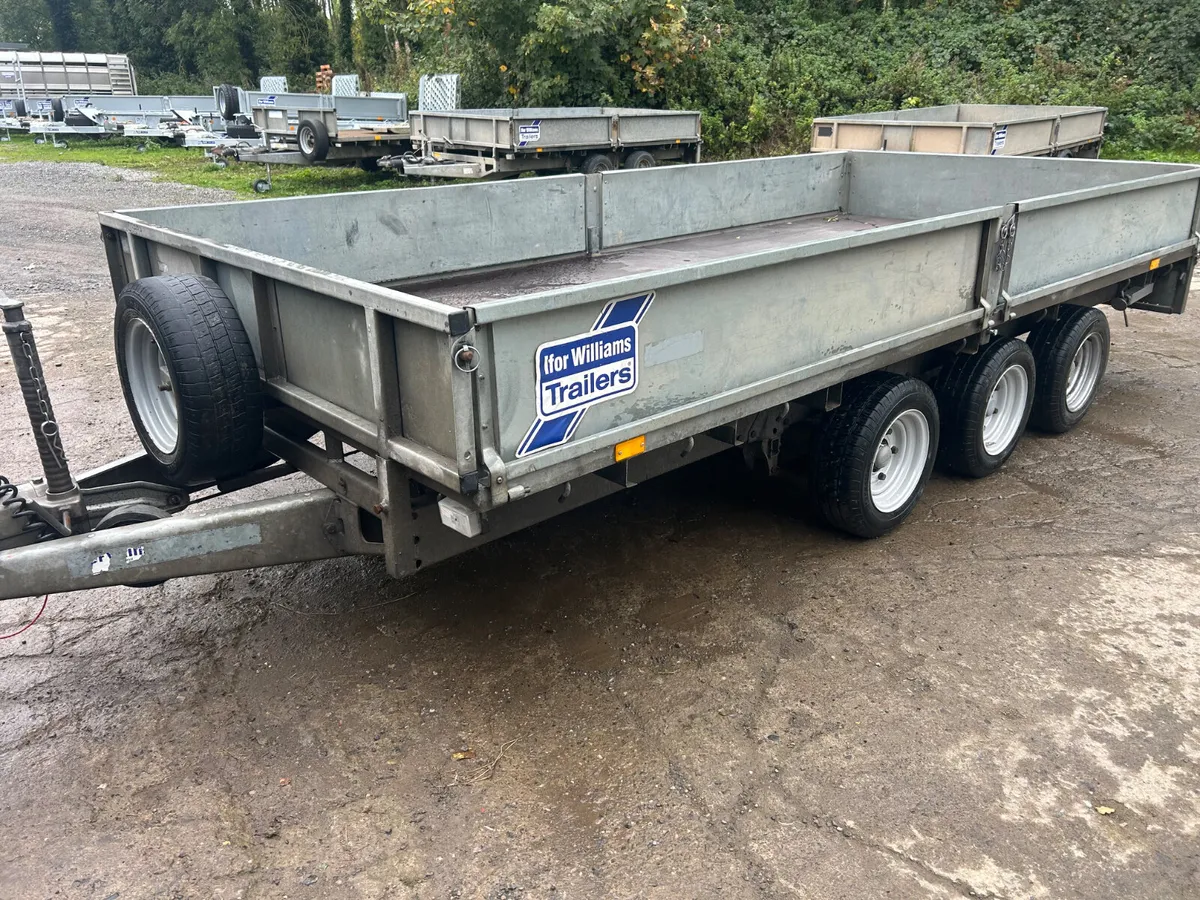 Ifor Williams 14x6.6 Tri Axle Dropside Trailer - Image 1