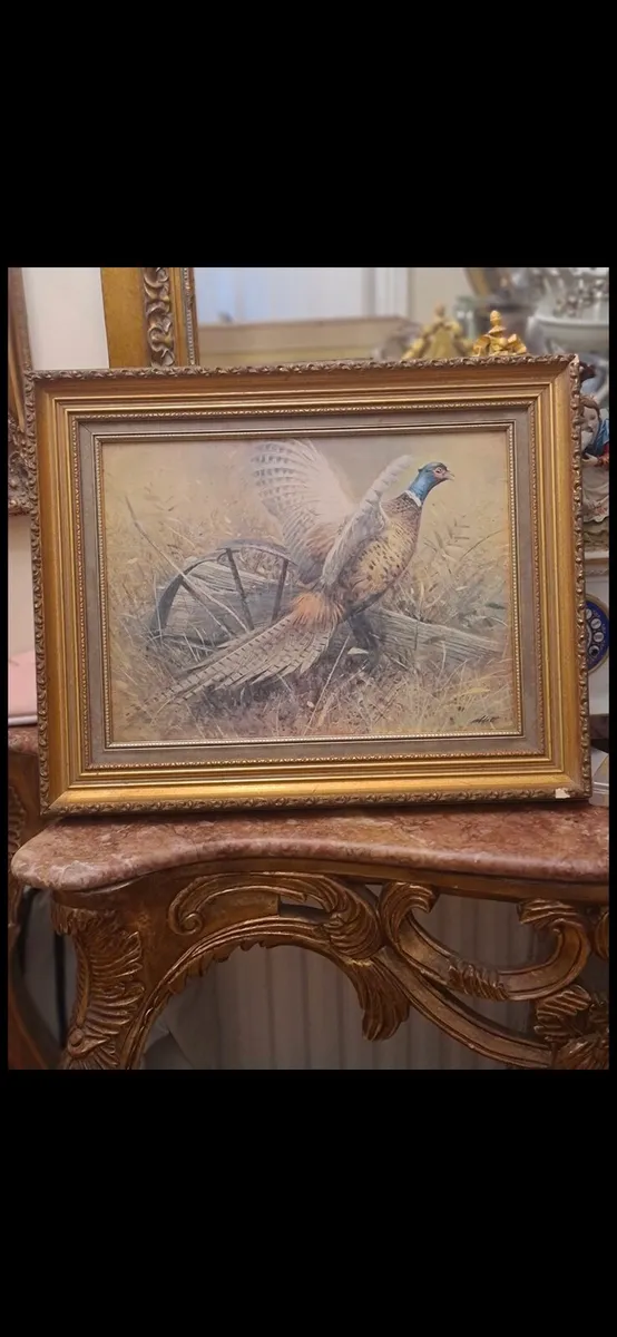 Vintage pheasant picture - Image 1