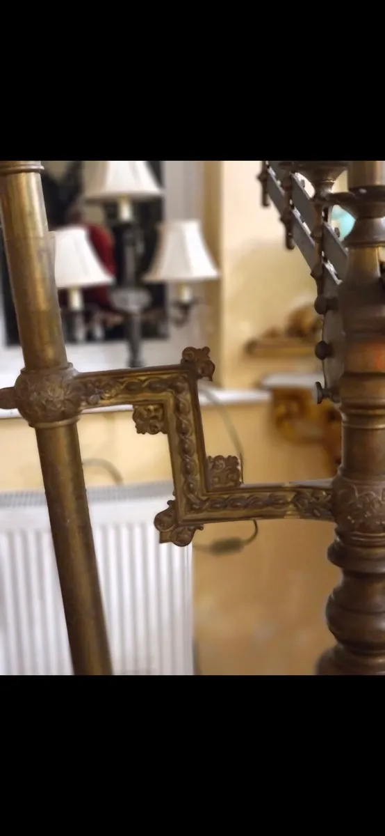 19th century brass adjustable candleabra - Image 4