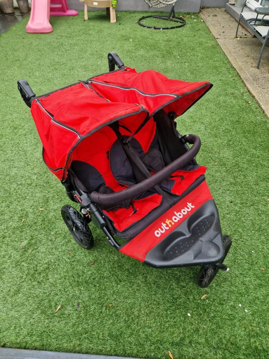 Out 'n' About Nipper Double Buggy – Red - Image 1