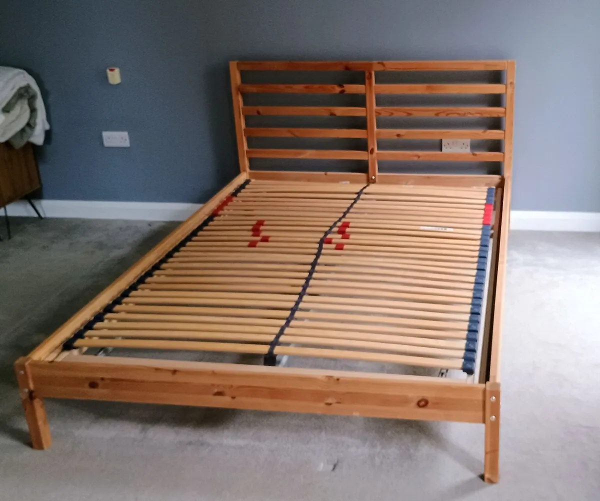 Bed 140x200cm/Matress/adj. firmness slatted base - Image 1