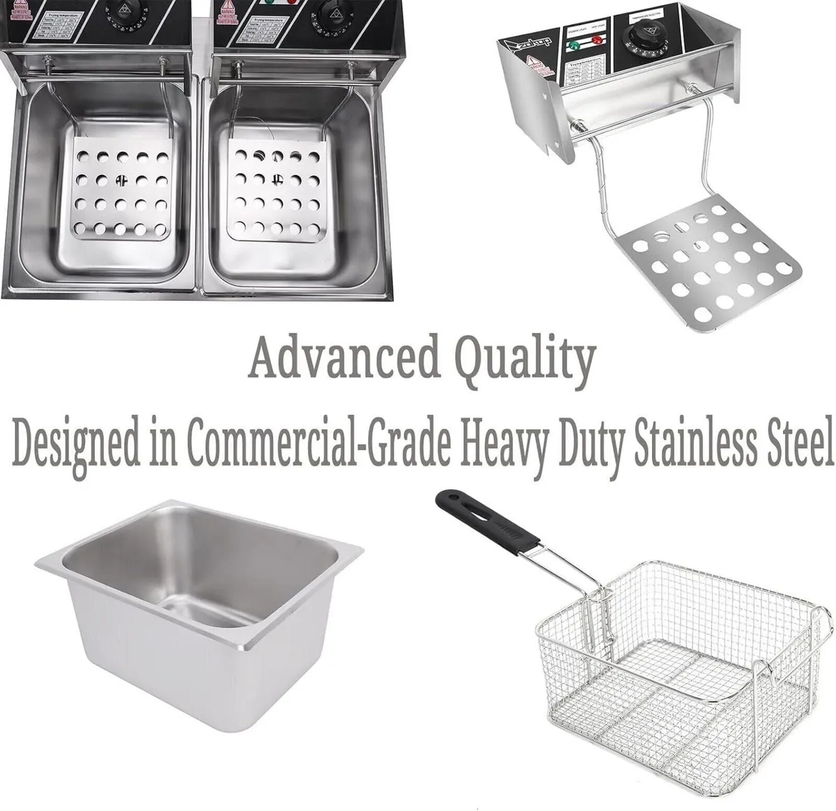 12L 5000W Commercial Electric Deep Fryer with Twin - Image 4