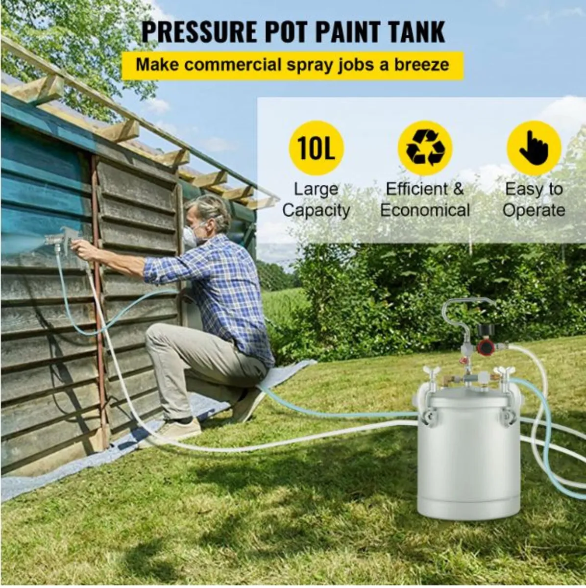 10L Heavy Duty Pressure Paint Pressure Tank - Image 3