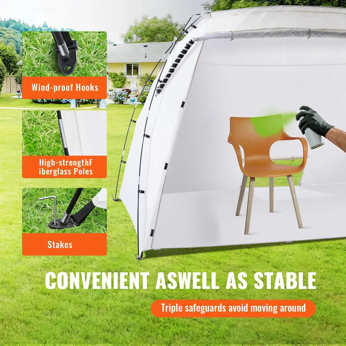 3.0m x 2.1m x 1.8m Portable Spray Paint Tent with - Image 3