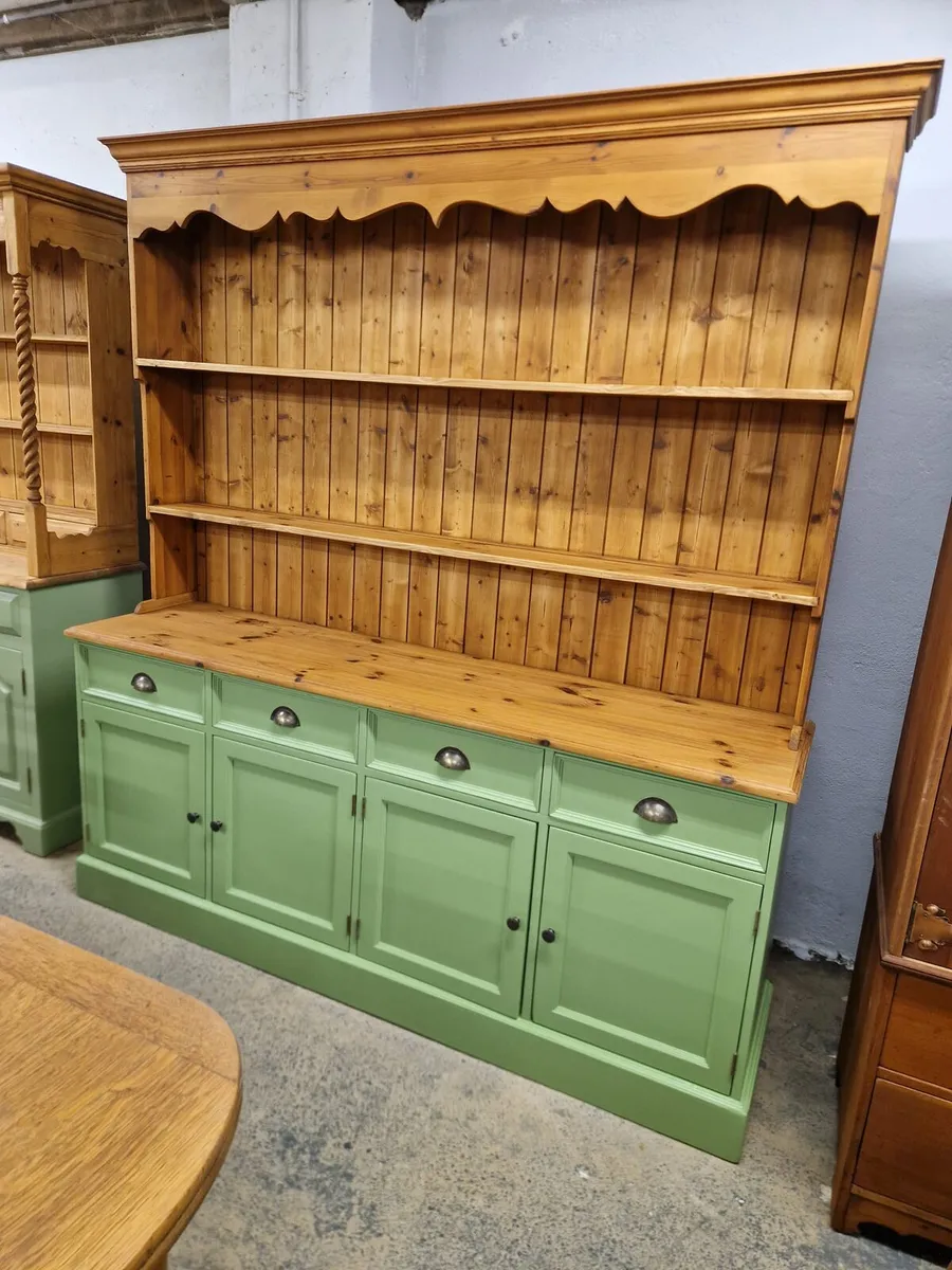 Large 6ft wide vintage pine kitchen dresser - Image 1