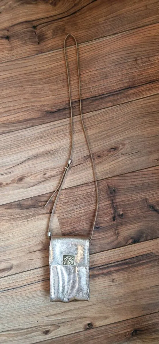 Gold Metallic Crossbody Phone Bag - Image 3
