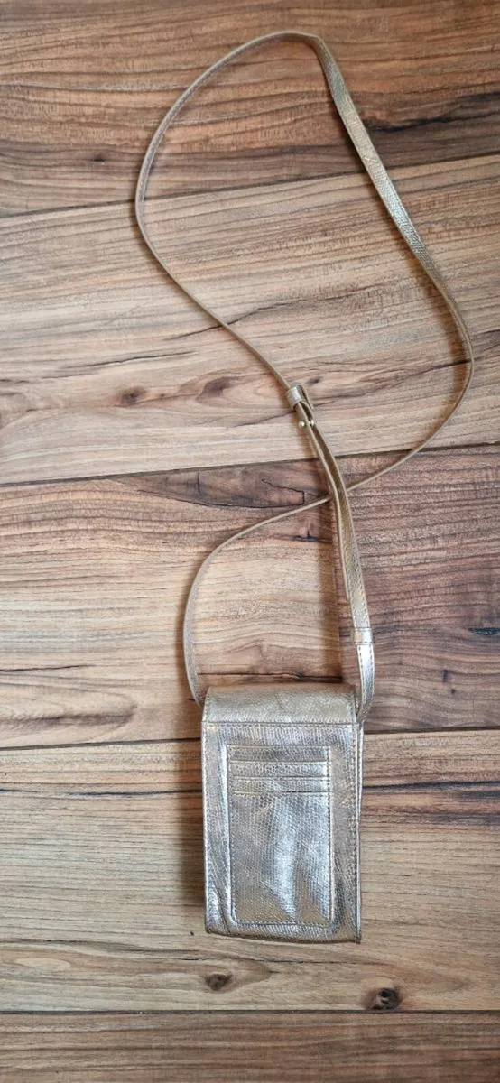 Gold Metallic Crossbody Phone Bag - Image 4