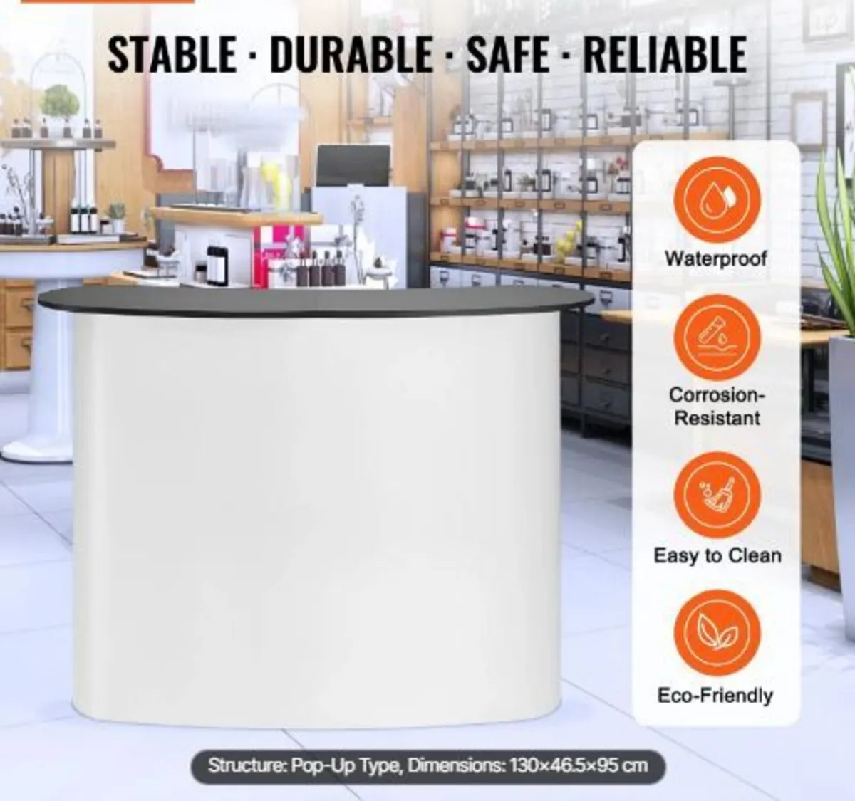 Portable Tradeshow Podium Table, 130 × 46,5 × 95 - Image 2