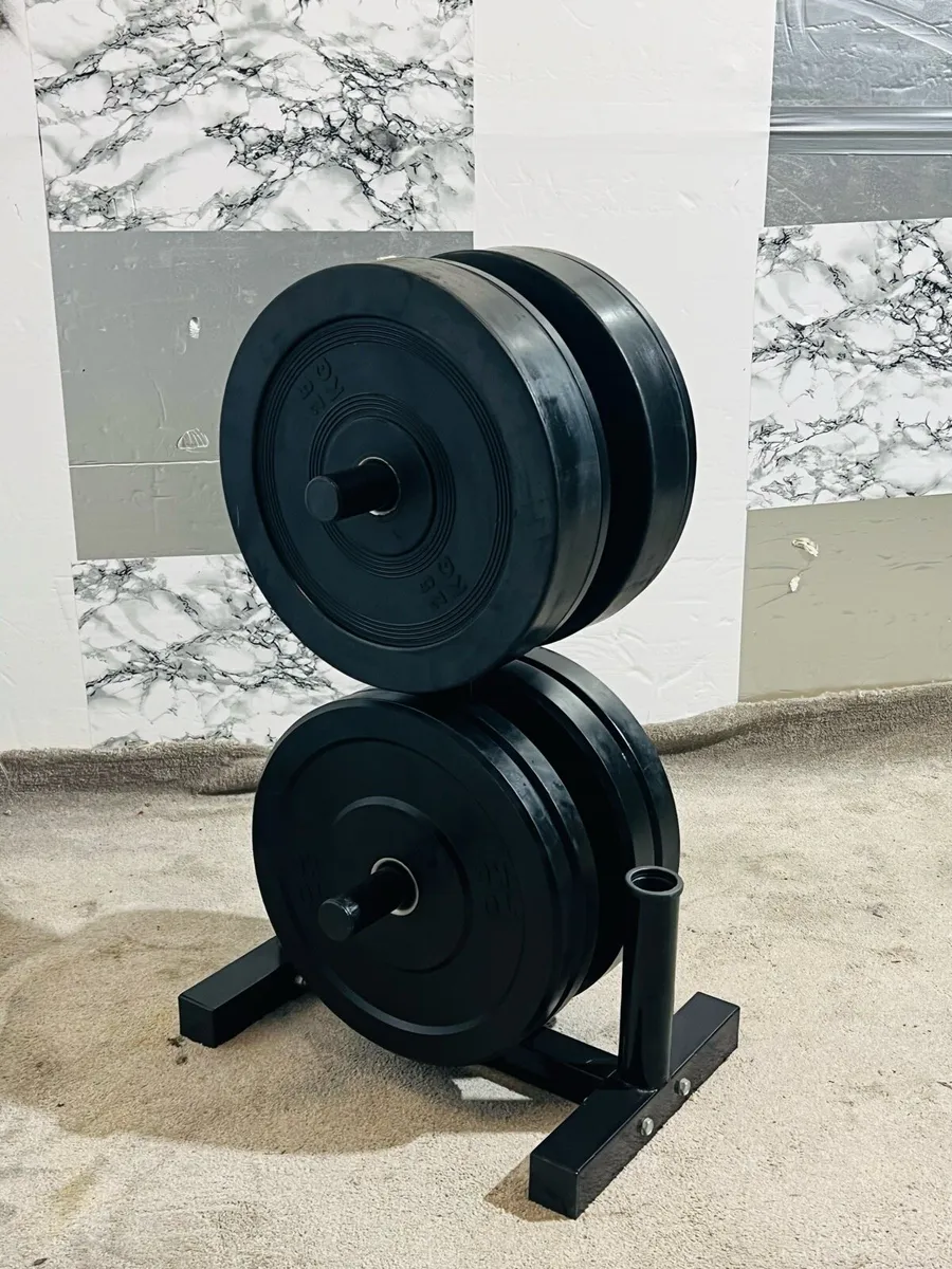 OLYMPIC WEIGHTS WITH BAR AND WEIGHTS HOLDER - Image 1