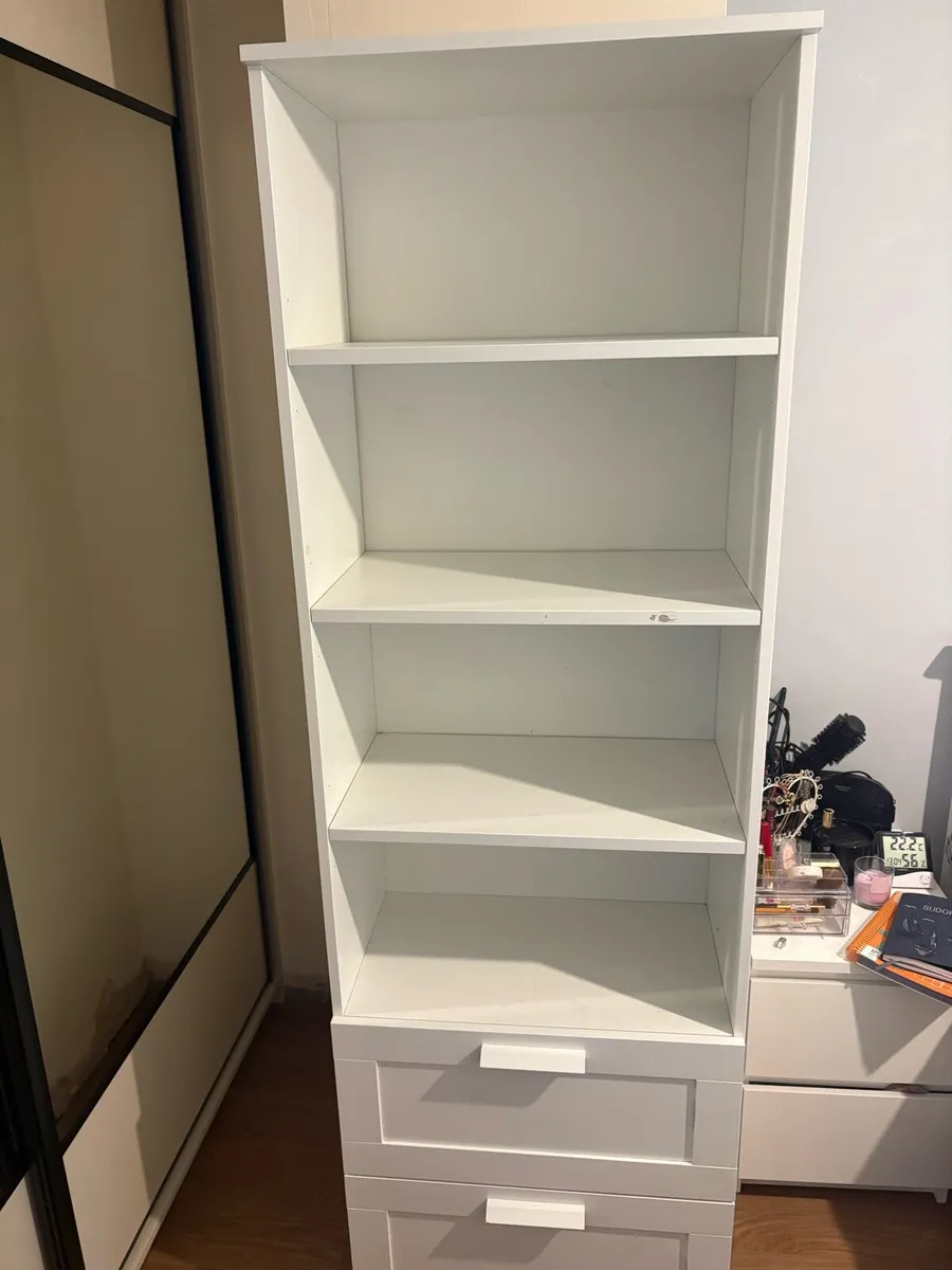 White shelving unit