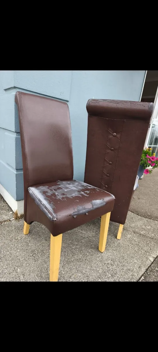 Leather dinning chairs - Image 1