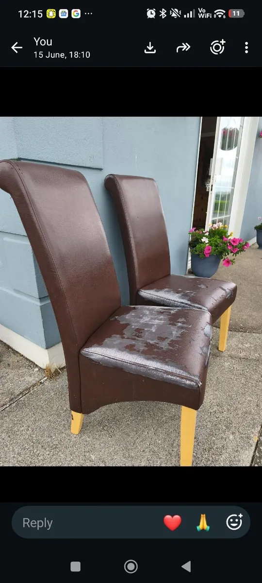 Leather dinning chairs - Image 2