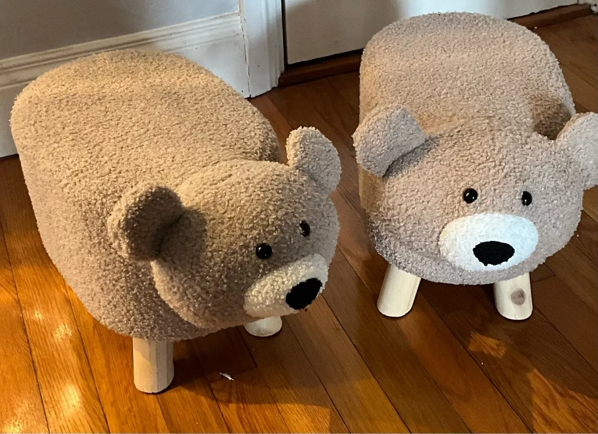 Pair of Sheep Character Stools - Image 1