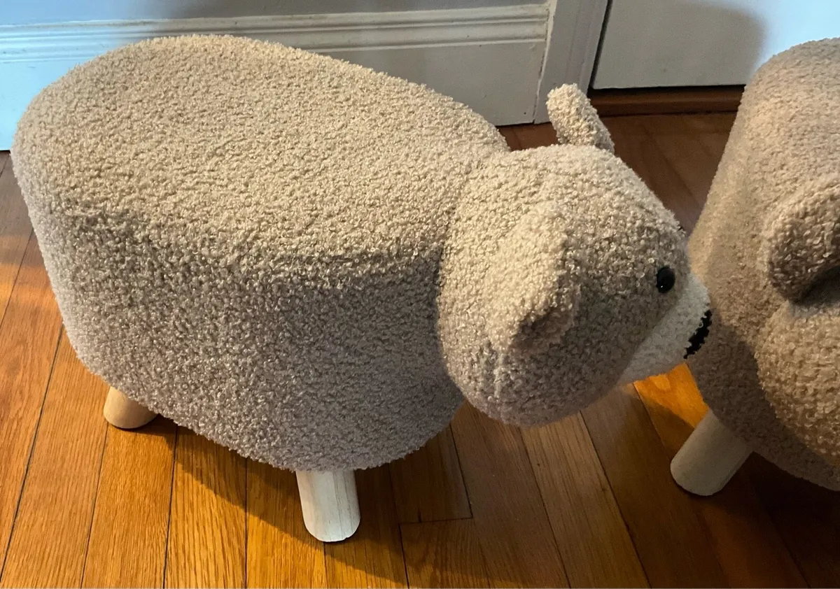 Pair of Sheep Character Stools - Image 2