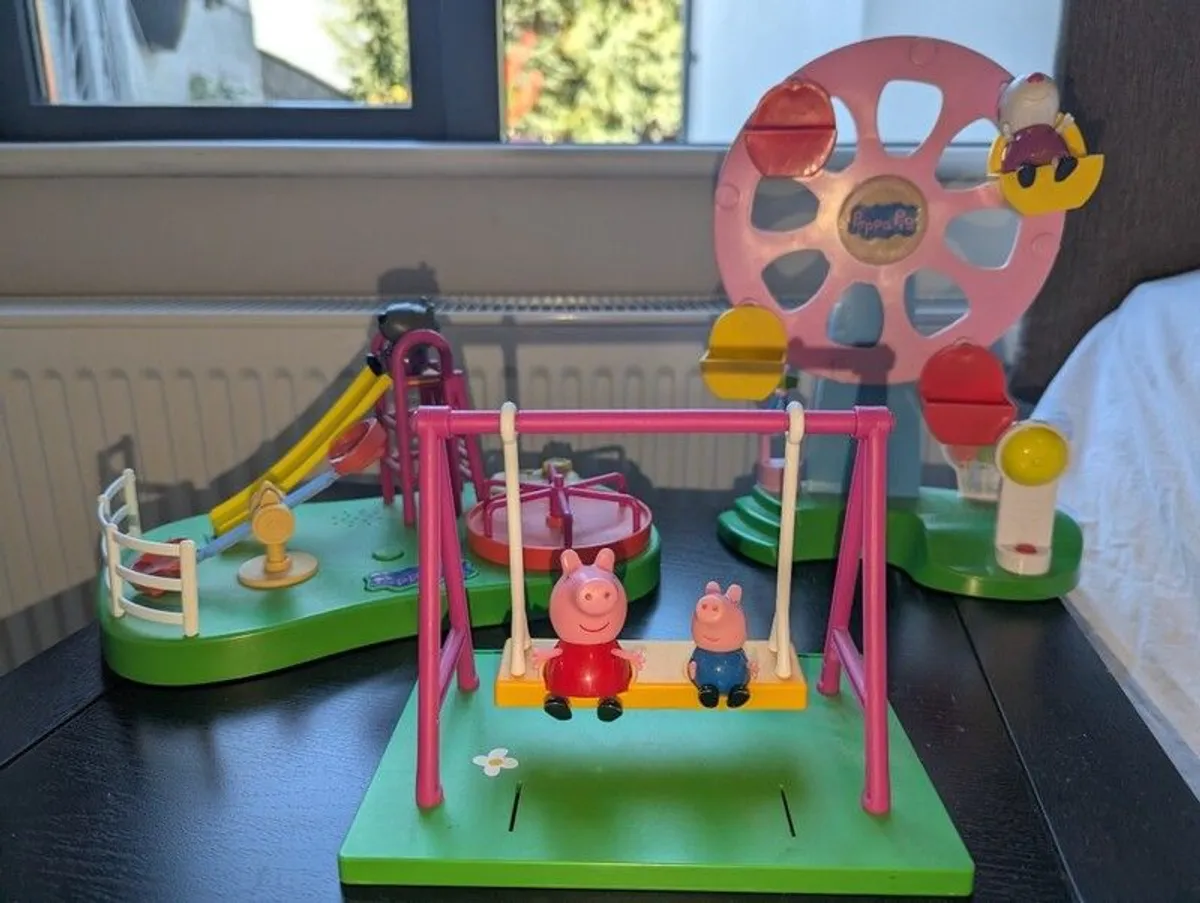Peppa Pig Bundle (House, School, airplane, playground, picnic basket) - Image 1