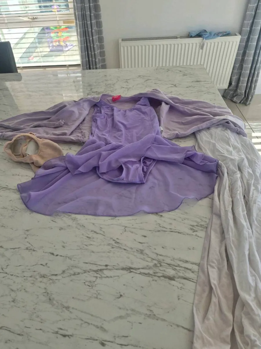 Ballet shoes, leotard, wrap around and tights - Image 2