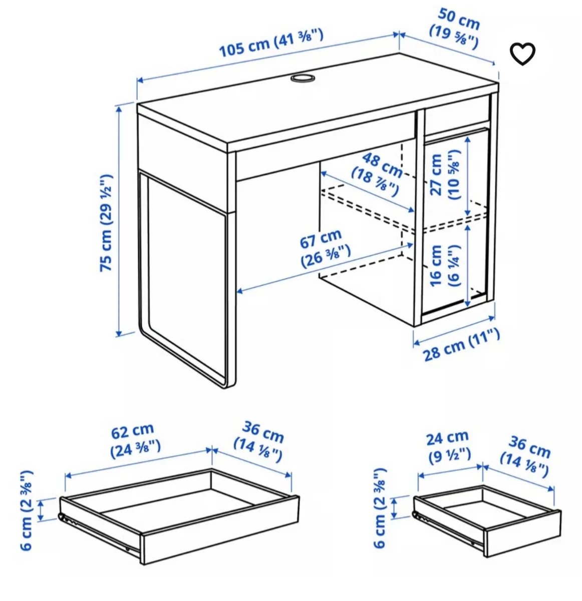 Office desk with shelving unit - Image 2