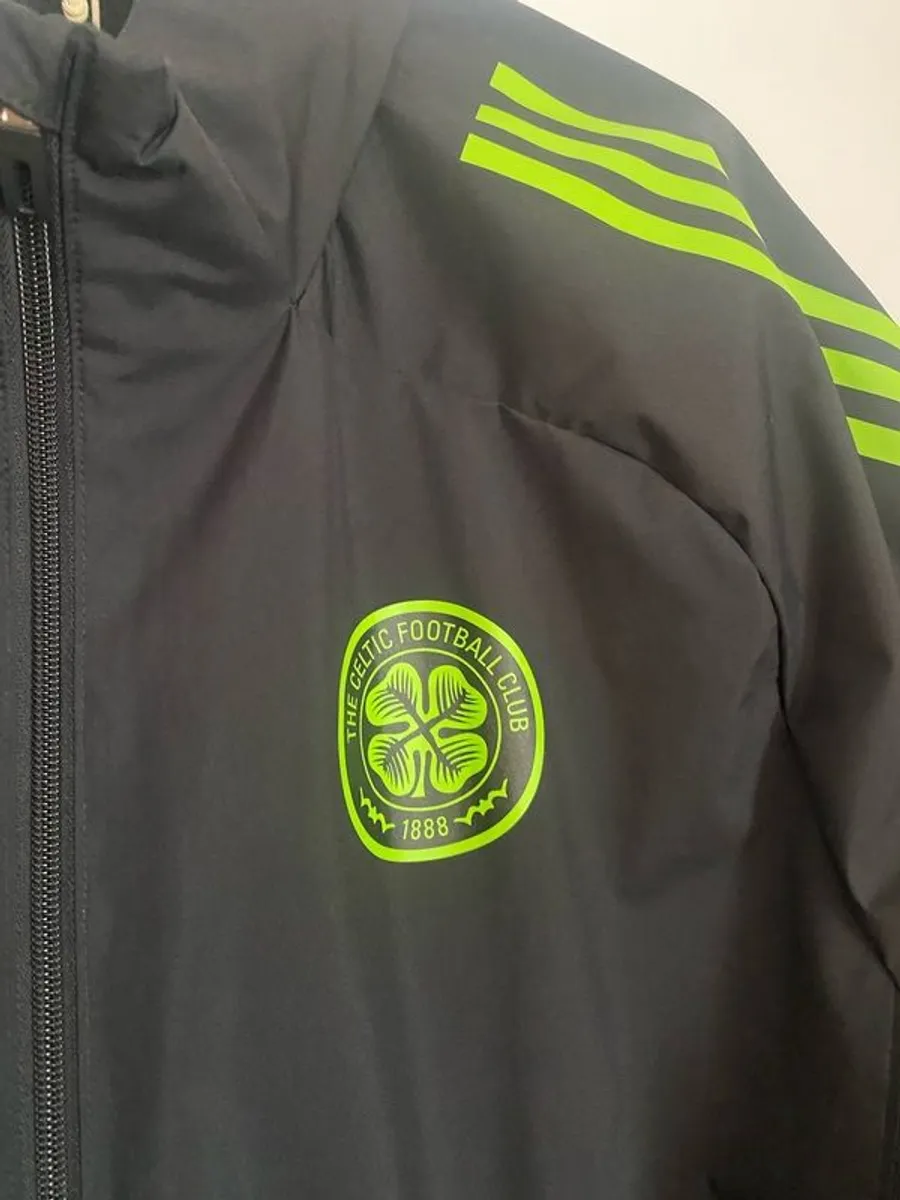 Black and neo green Adidas Celtic all weather jacket - Image 3