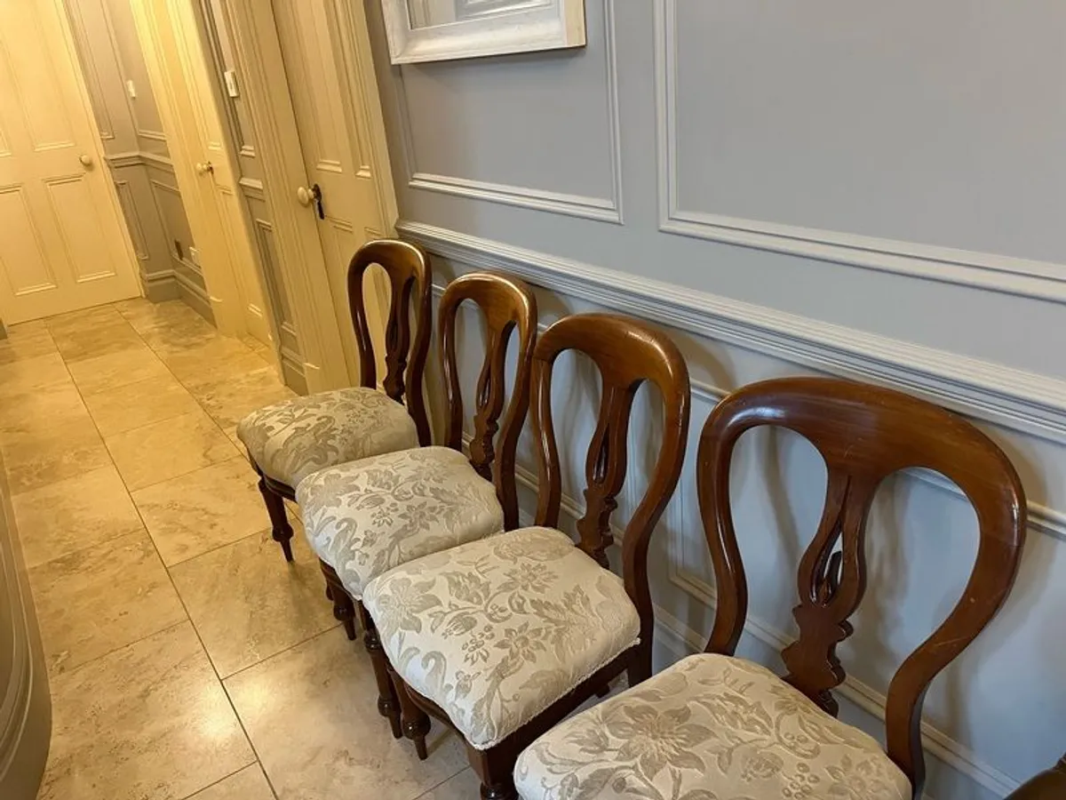 4 Antique Mahogany Dining room chairs - Image 1
