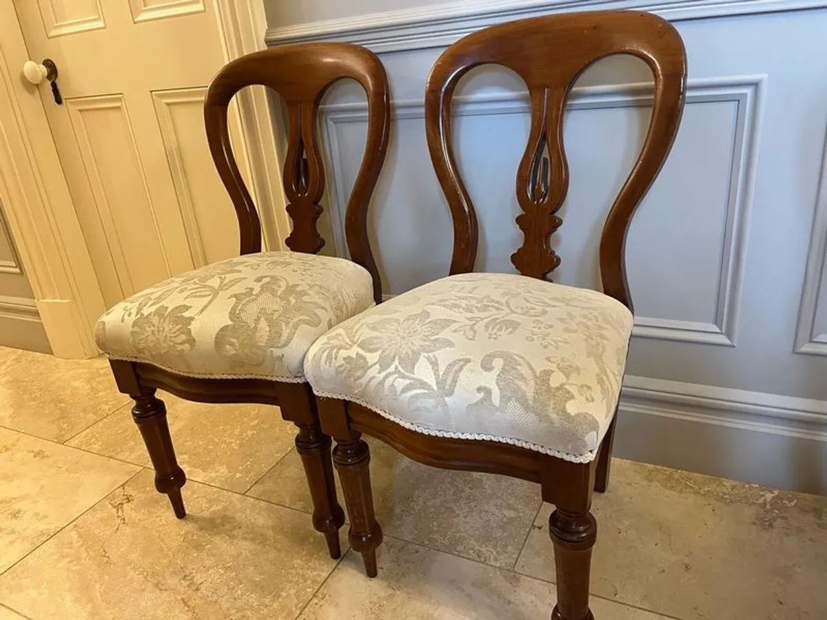 4 Antique Mahogany Dining room chairs - Image 2