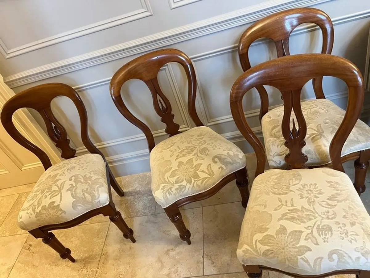 4 Antique Mahogany Dining room chairs - Image 3
