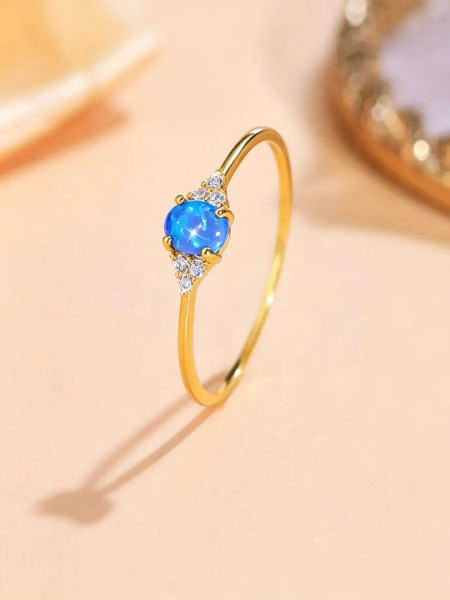 rgain｜Vintage Ring with Natural Paraiba Tourmaline - Image 2