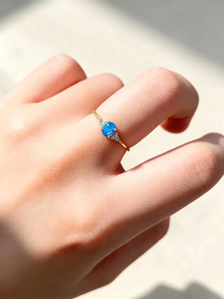 rgain｜Vintage Ring with Natural Paraiba Tourmaline - Image 3