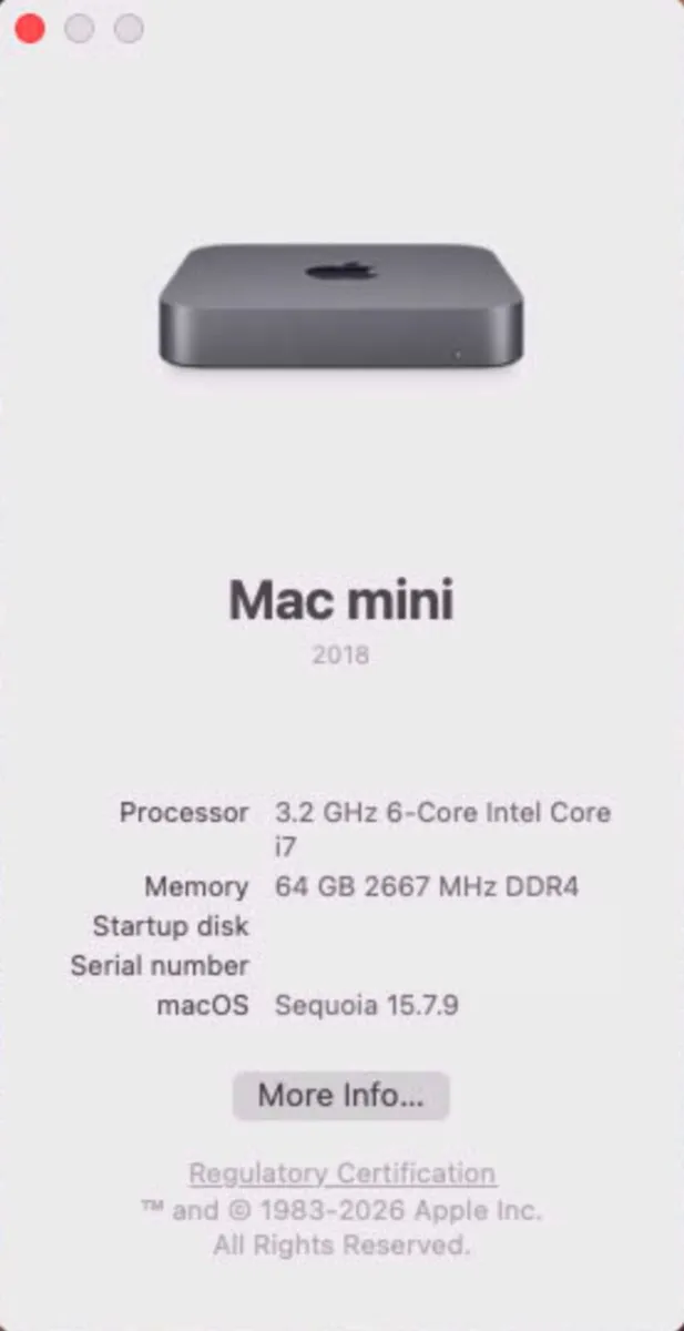 Mac mini 2018 i7 64GB 2TB 10GbE - Image 1