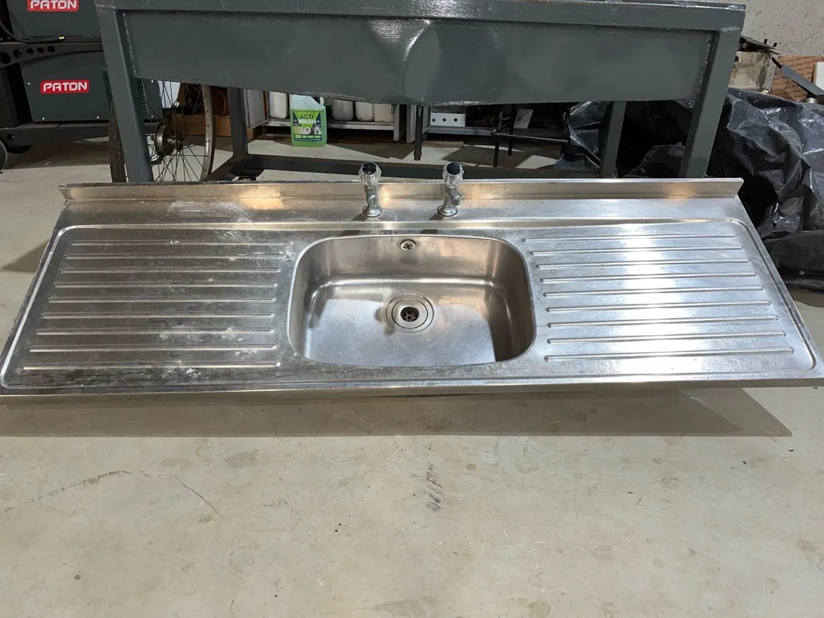 Stainless Steel Kitchen Sink with Double Drainer - Image 1