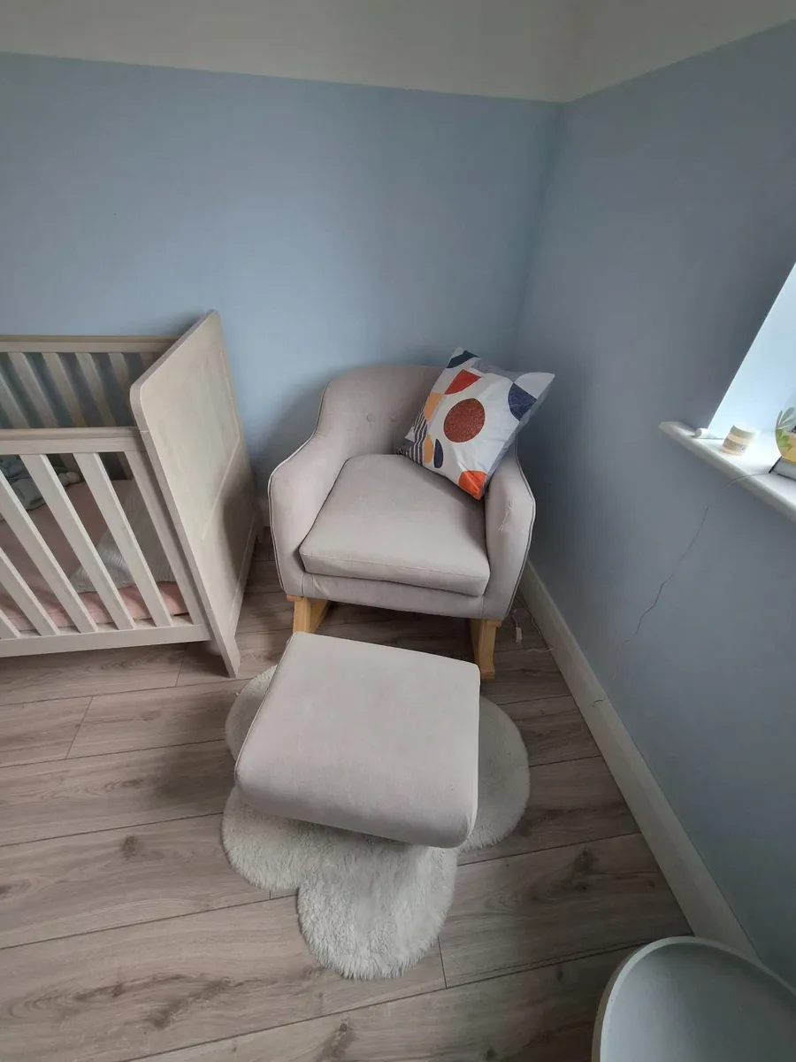 Nursery rocking chair and footstool - Image 1