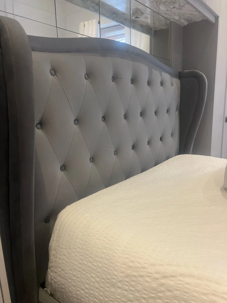 Luxury grey double bed - Image 1