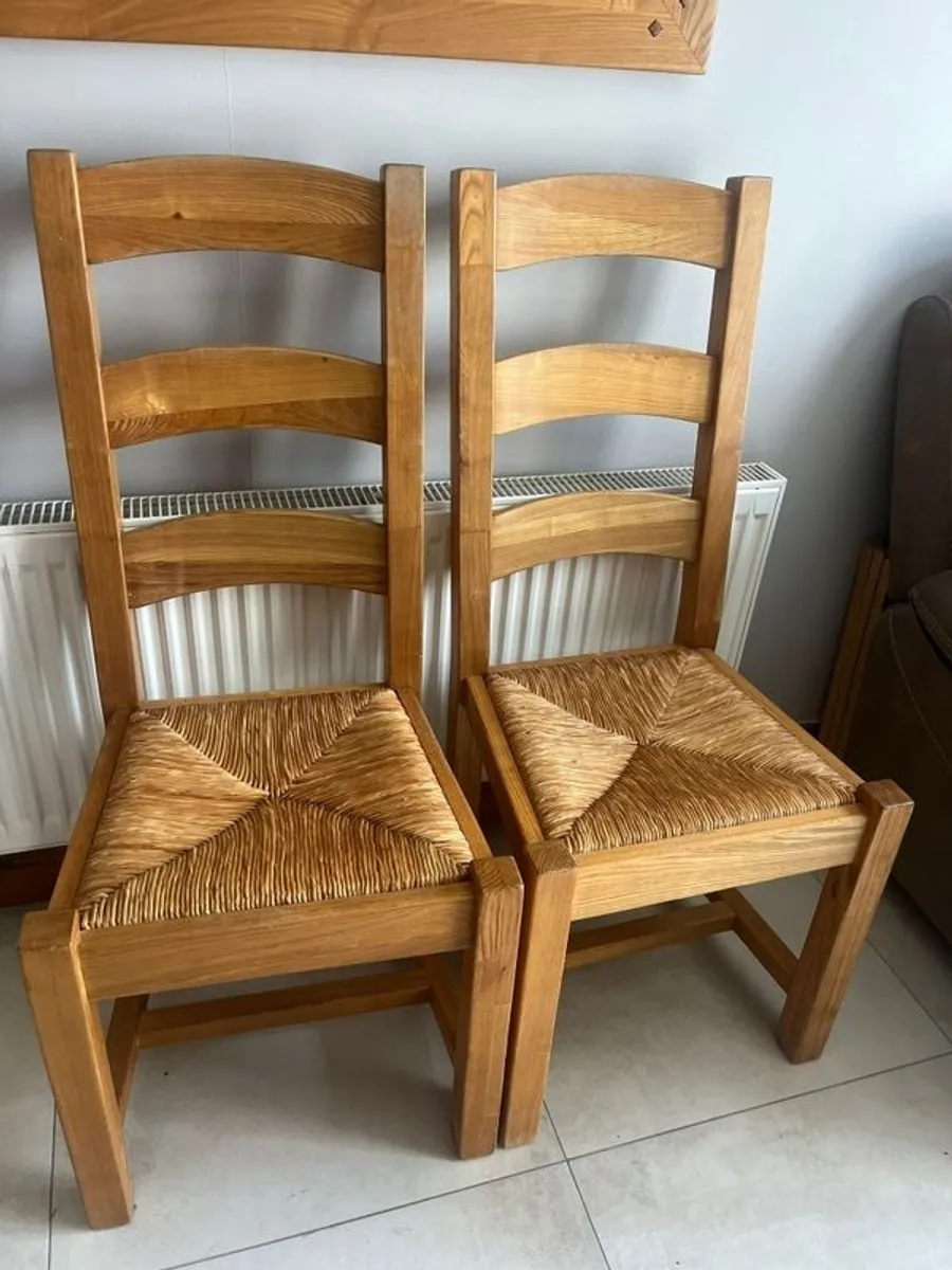 Solid Oak Dining Table with 6 Chairs - Image 2