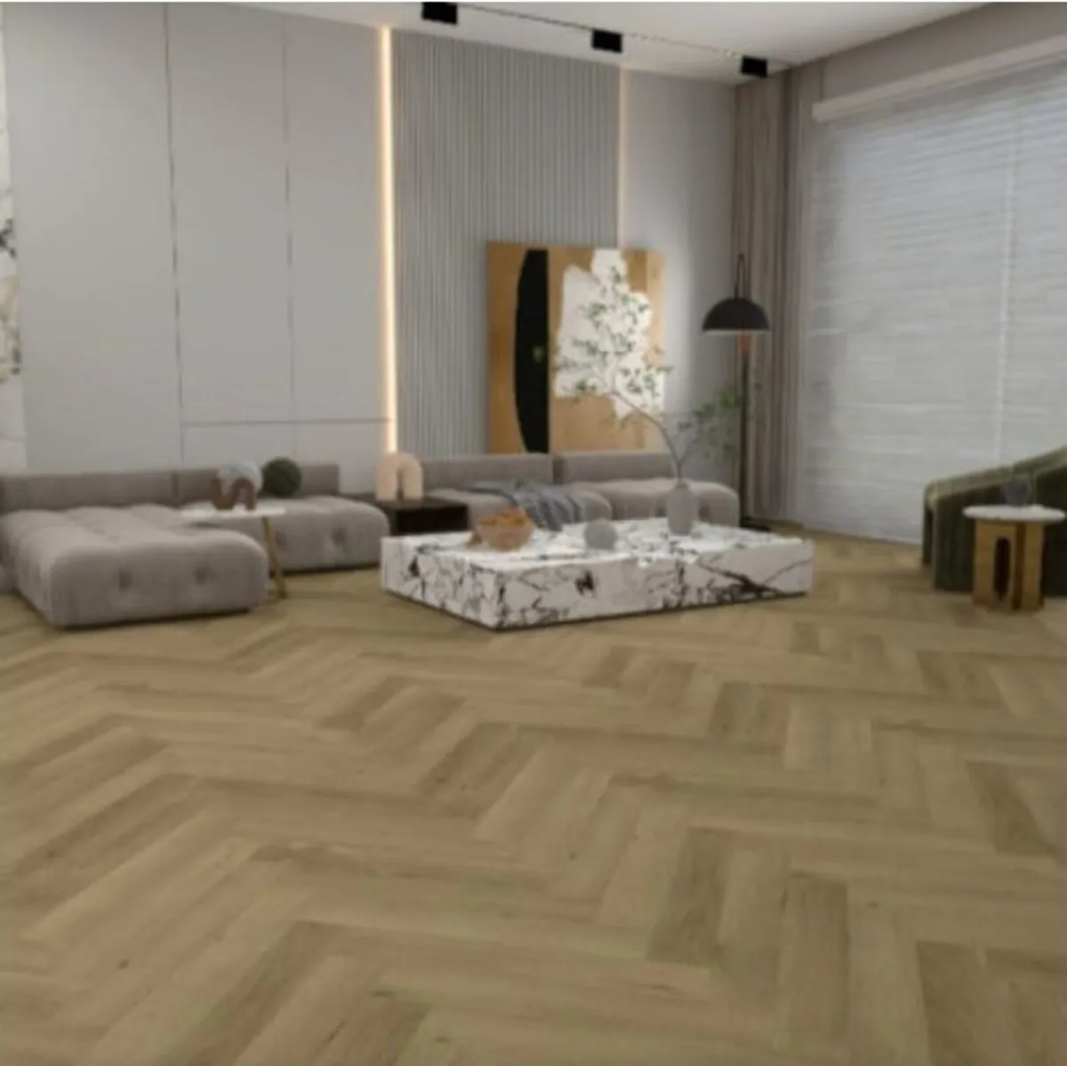 Hydrostone Herringbone Meadow Oak 6.5MM - Image 1