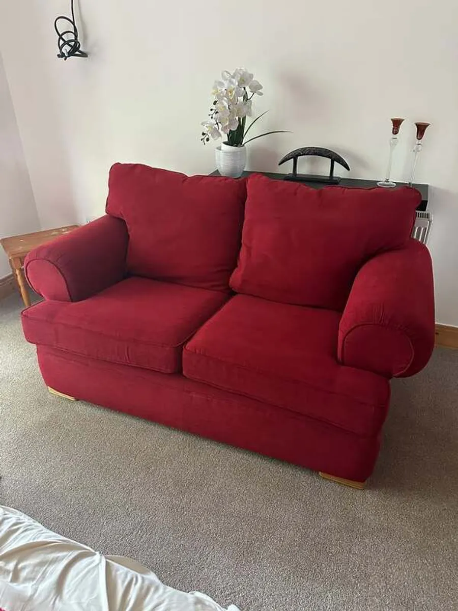 Red 3 piece Sofa for sale - Image 2