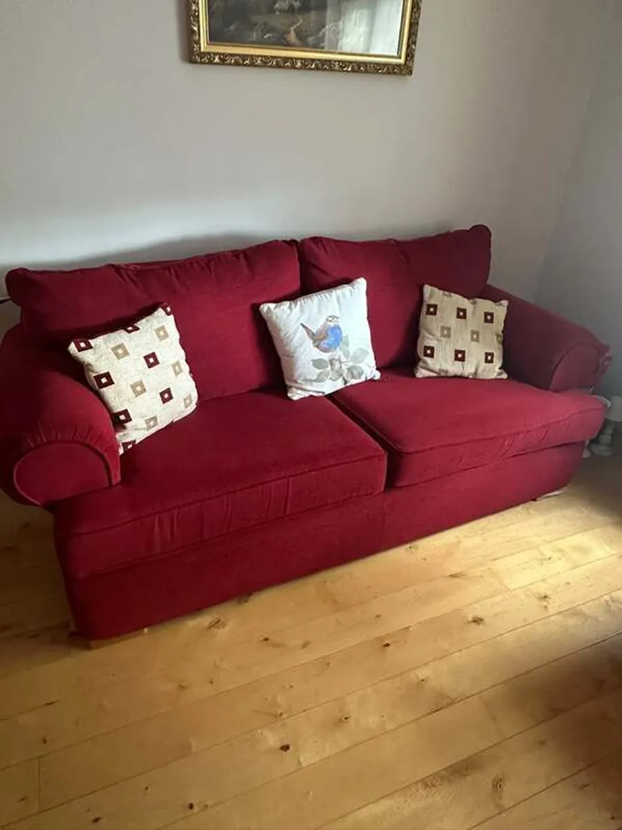 Red 3 piece Sofa for sale - Image 1
