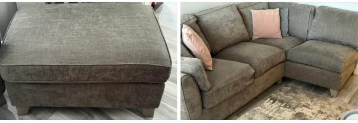 Corner sofa and foot stool