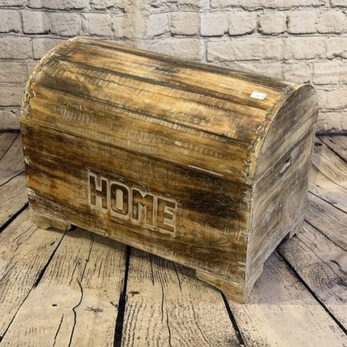 Wood Brown Home Pirate Box Chest Storage - Image 1
