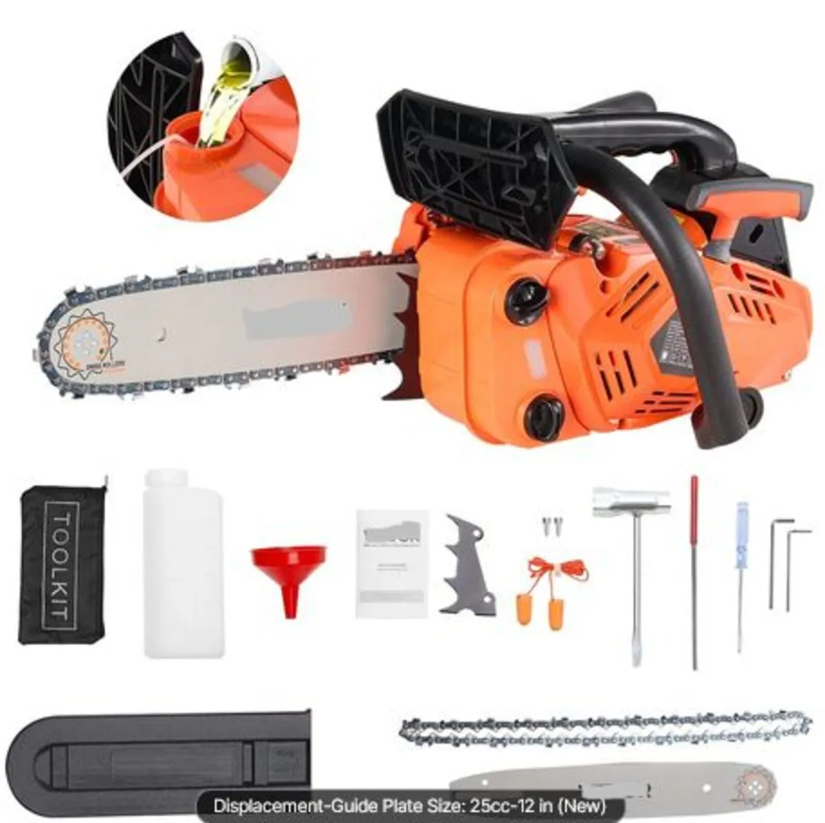 25 cc Gas Chainsaw, 12 inch Gas Powered Chainsaw, - Image 1