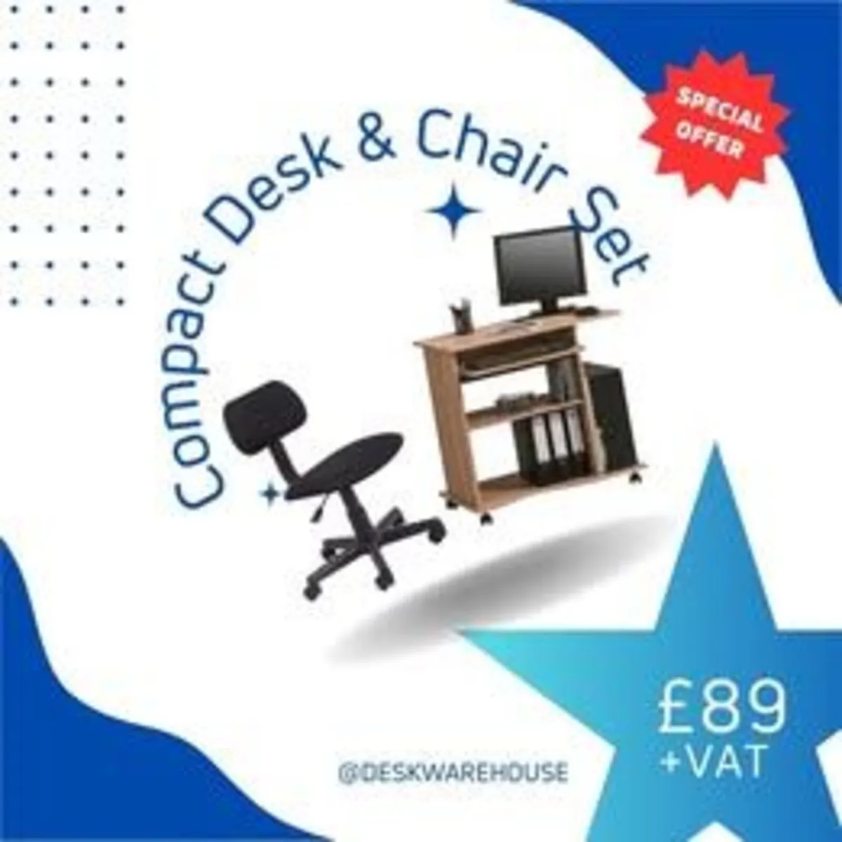 Compact Desk and Chair Set - £89+VAT