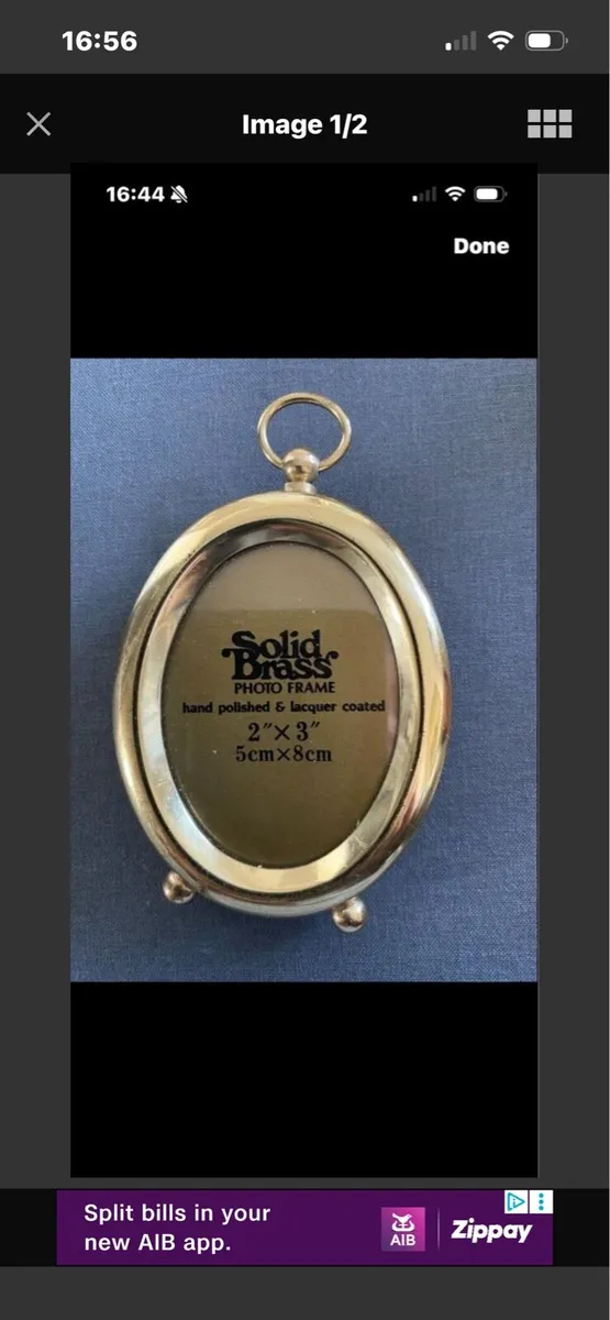 Vintage Solid Brass Picture Frame - Image 1