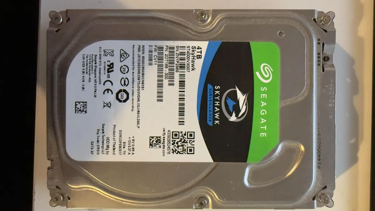 Seagate SkyHawk 4TB Surveillance HDD – Like New Co - Image 1