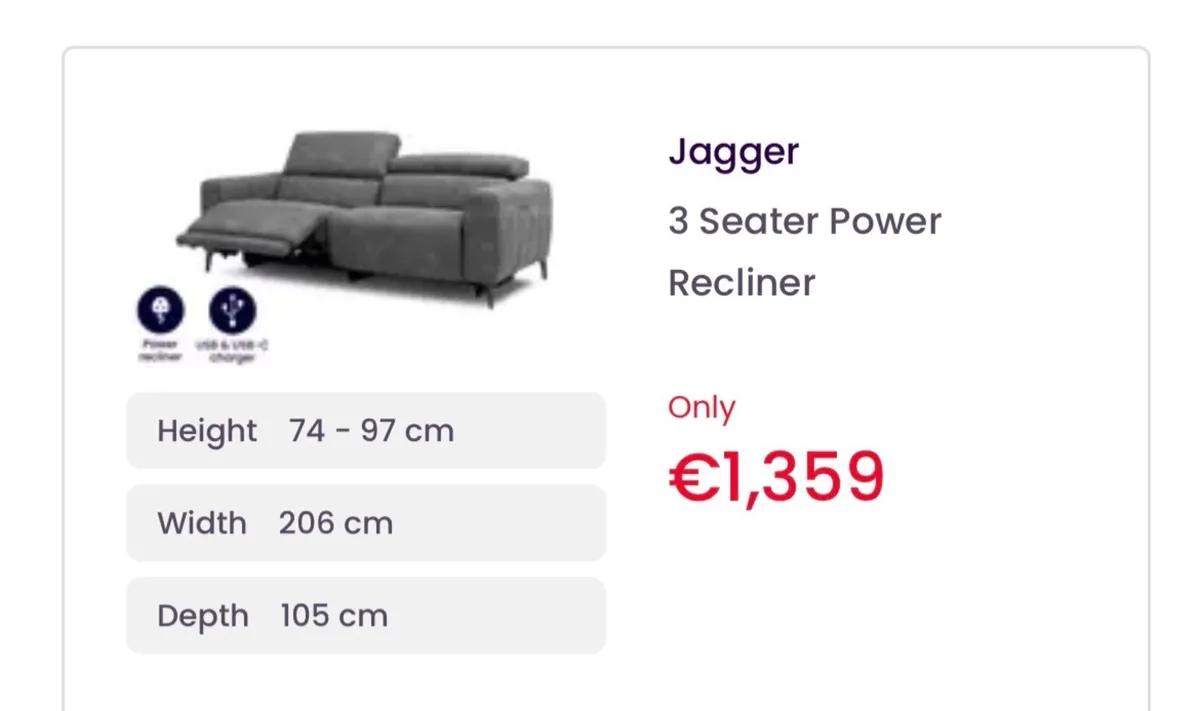 Electric Recliner Sofa - Image 1
