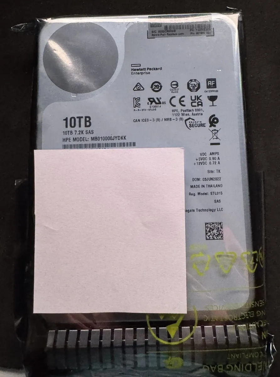 10tb Hpe Mb010000jydkk Lff 12gb/s 7.2k Sas - Image 1